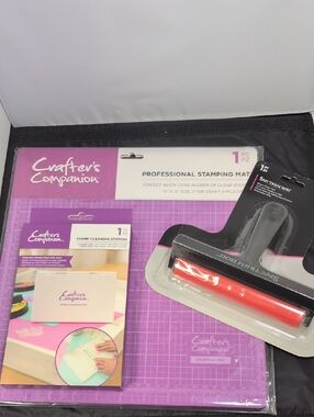 Crafter's Companion 3 Piece Set: Stamping Mat, Brayer, Cleaning Pad